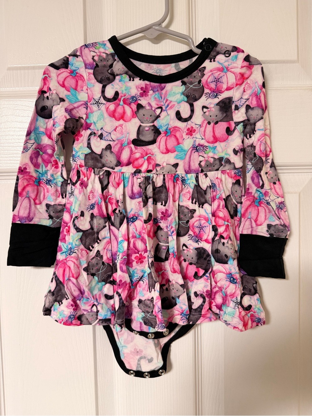 Cat Pumpkin Print skirted bamboo Bodysuit